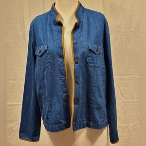 Talbots Petites Collar Blue Jean Jacket